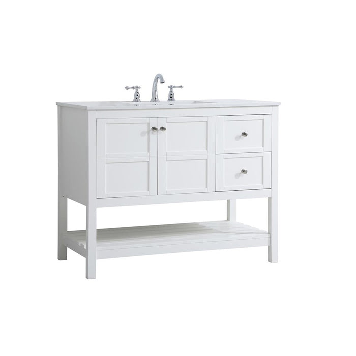 Elegant Kitchen/Bath Theo 42" Single Bathroom Vanity, White