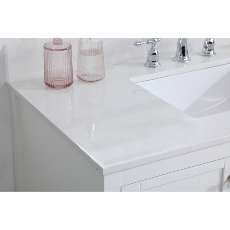 Elegant Theo 42" Single Bathroom Vanity, White/Backsplash