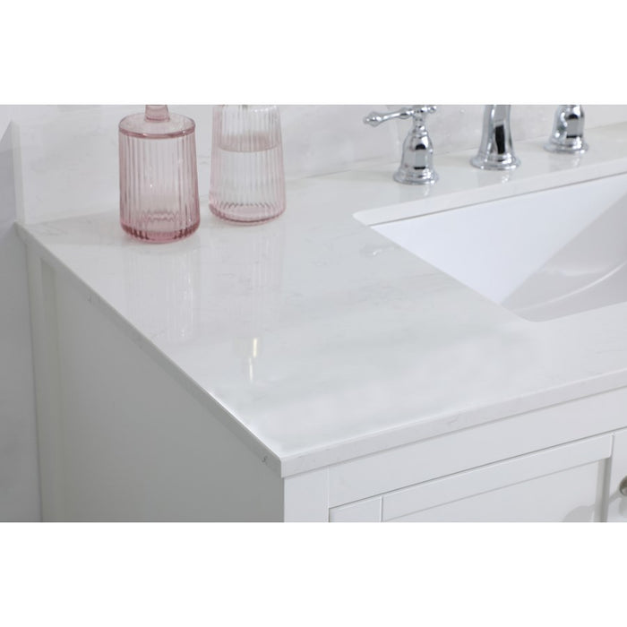 Elegant Theo 42" Single Bathroom Vanity, White/Backsplash