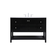 Elegant Kitchen/Bath Theo 48" Single Bathroom Vanity, Black - VF16448BK
