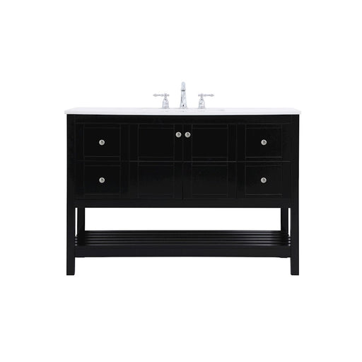 Elegant Kitchen/Bath Theo 48" Single Bathroom Vanity, Black - VF16448BK
