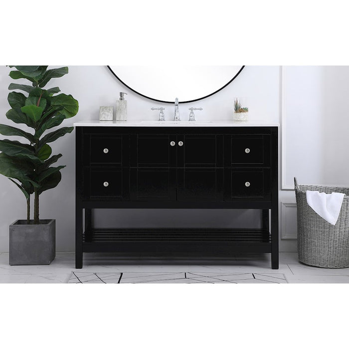 Elegant Kitchen/Bath Theo 48" Single Bathroom Vanity, Black