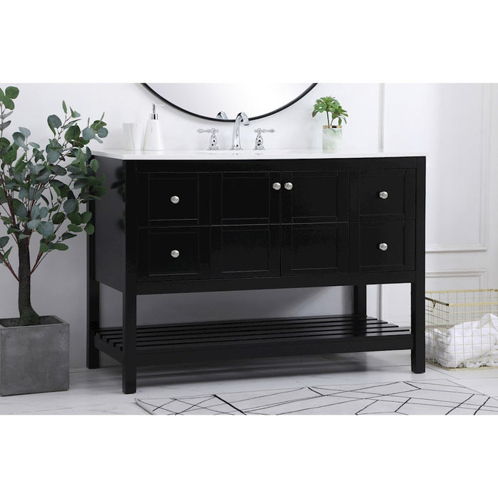 Elegant Kitchen/Bath Theo 48" Single Bathroom Vanity, Black