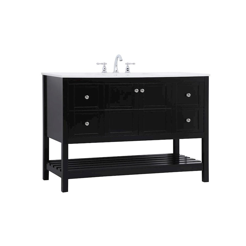 Elegant Kitchen/Bath Theo 48" Single Bathroom Vanity, Black