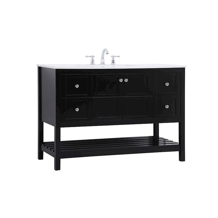 Elegant Kitchen/Bath Theo 48" Single Bathroom Vanity, Black