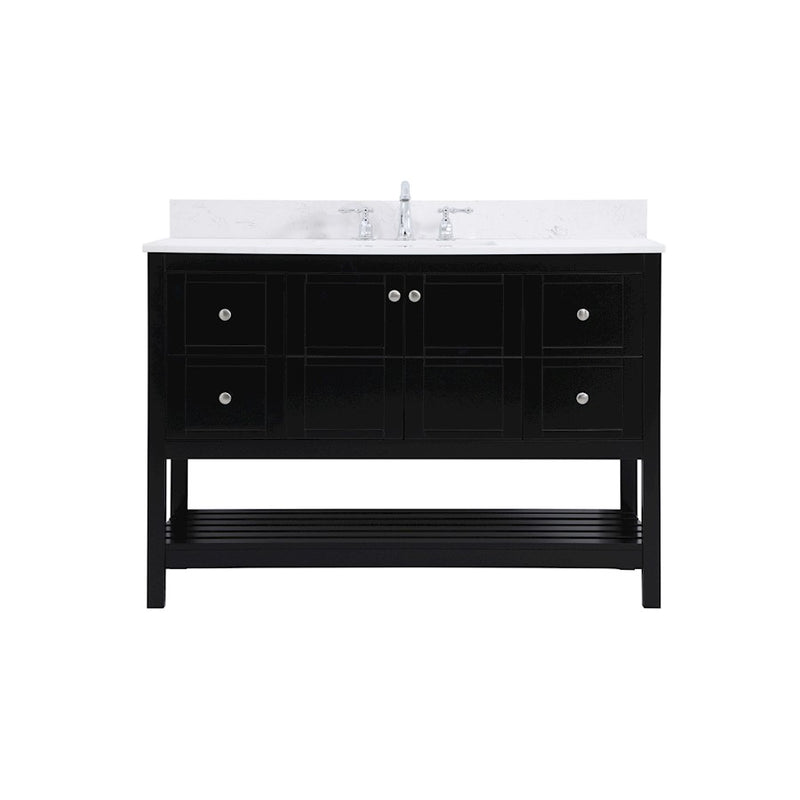 Elegant Theo 48" Single Bathroom Vanity, Black/Backsplash - VF16448BK-BS
