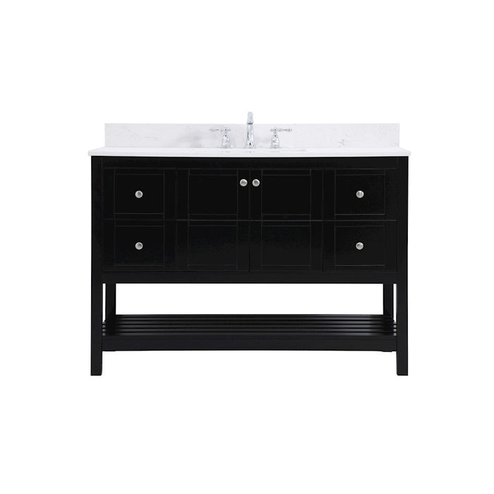 Elegant Theo 48" Single Bathroom Vanity, Black/Backsplash - VF16448BK-BS