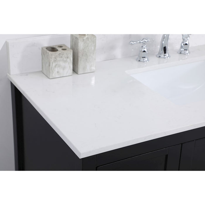 Elegant Theo 48" Single Bathroom Vanity, Black/Backsplash
