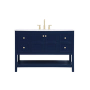 Elegant Kitchen/Bath Theo 48" Single Bathroom Vanity, Blue - VF16448BL
