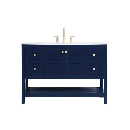 Elegant Kitchen/Bath Theo 48" Single Bathroom Vanity, Blue - VF16448BL