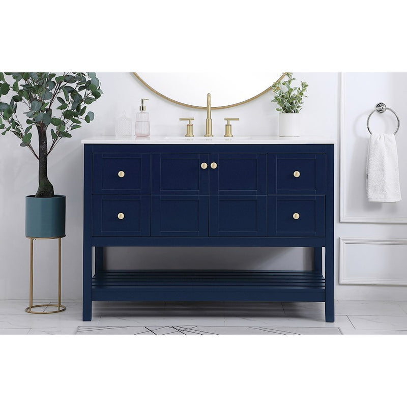 Elegant Kitchen/Bath Theo 48" Single Bathroom Vanity, Blue