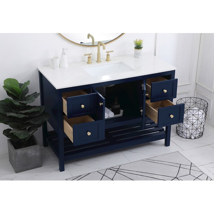Elegant Kitchen/Bath Theo 48" Single Bathroom Vanity, Blue