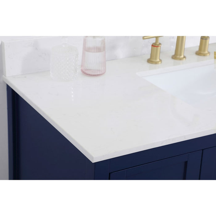 Elegant Theo 48" Single Bathroom Vanity, Blue/Backsplash