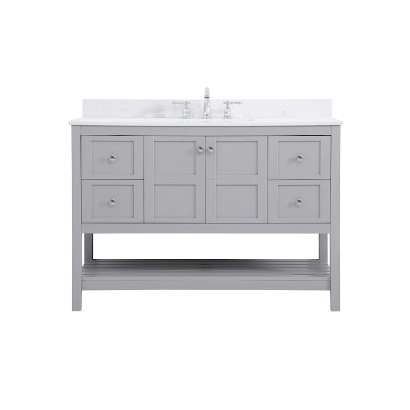 Elegant Theo 48" Single Bathroom Vanity, Gray/Backsplash - VF16448GR-BS