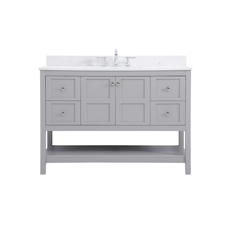 Elegant Theo 48" Single Bathroom Vanity, Gray/Backsplash - VF16448GR-BS