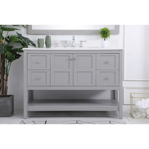 Elegant Theo 48" Single Bathroom Vanity, Gray/Backsplash