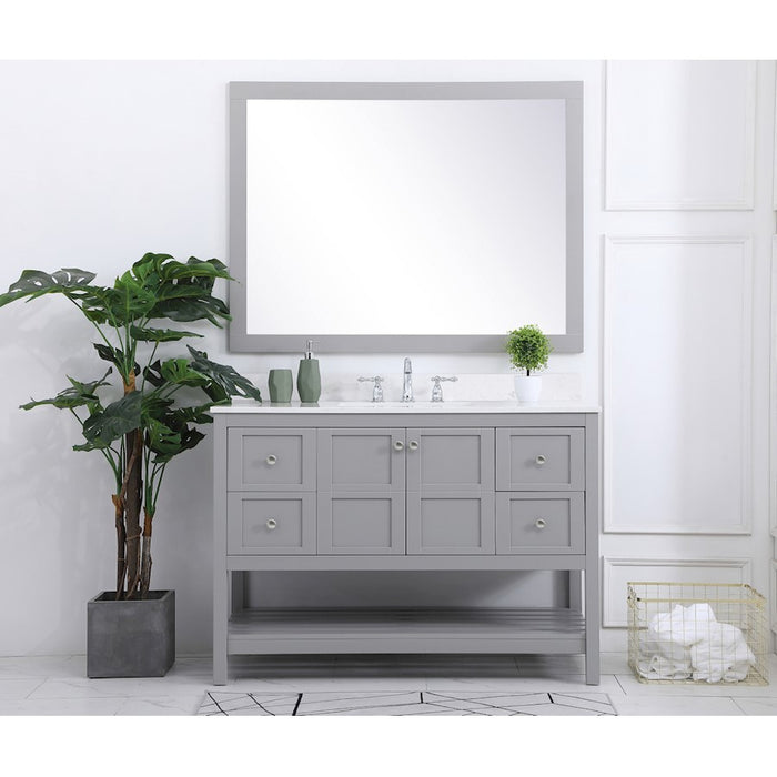 Elegant Theo 48" Single Bathroom Vanity, Gray/Backsplash