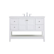 Elegant Kitchen/Bath Theo 48" Single Bathroom Vanity, White - VF16448WH