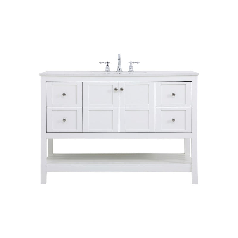 Elegant Kitchen/Bath Theo 48" Single Bathroom Vanity, White - VF16448WH