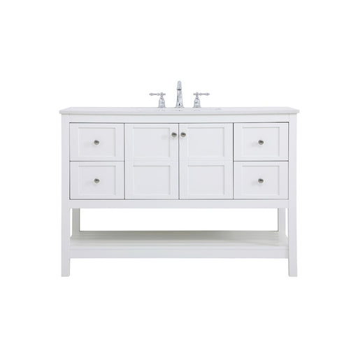 Elegant Kitchen/Bath Theo 48" Single Bathroom Vanity, White - VF16448WH
