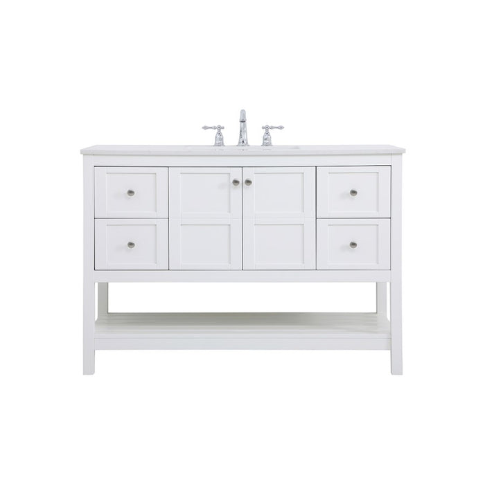 Elegant Kitchen/Bath Theo 48" Single Bathroom Vanity, White - VF16448WH