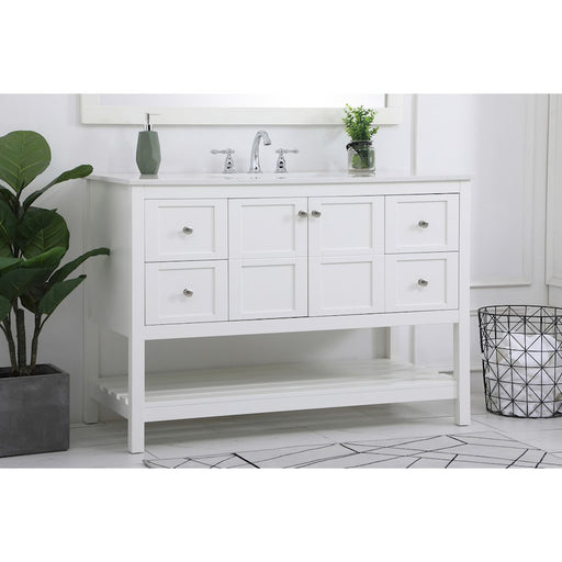 Elegant Kitchen/Bath Theo 48" Single Bathroom Vanity, White