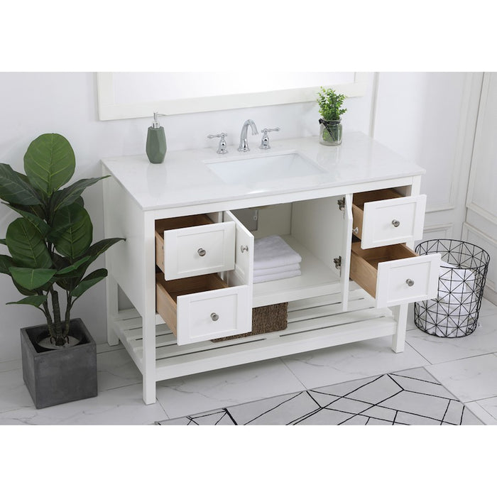 Elegant Kitchen/Bath Theo 48" Single Bathroom Vanity, White