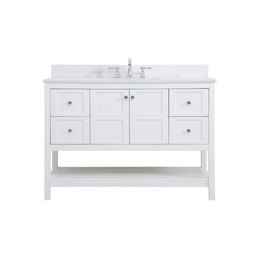 Elegant Theo 48" Single Bathroom Vanity, White/Backsplash - VF16448WH-BS