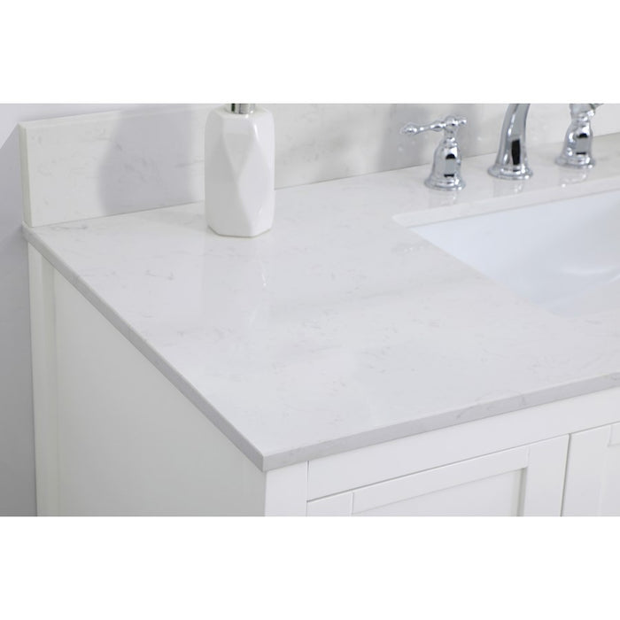 Elegant Theo 48" Single Bathroom Vanity, White/Backsplash