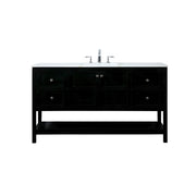 Elegant Kitchen/Bath Theo 60" Single Bathroom Vanity, Black - VF16460BK