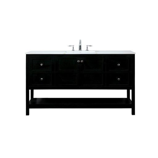 Elegant Kitchen/Bath Theo 60" Single Bathroom Vanity, Black - VF16460BK