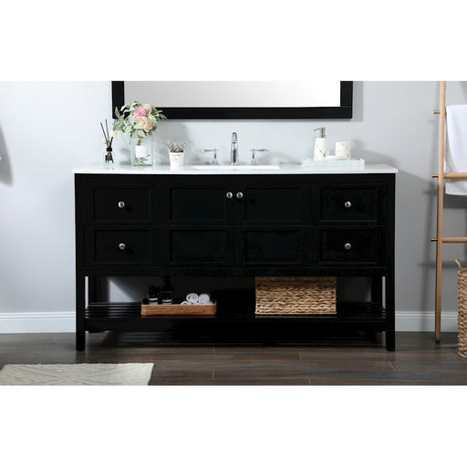 Elegant Kitchen/Bath Theo 60" Single Bathroom Vanity, Black