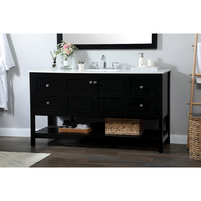 Elegant Kitchen/Bath Theo 60" Single Bathroom Vanity, Black