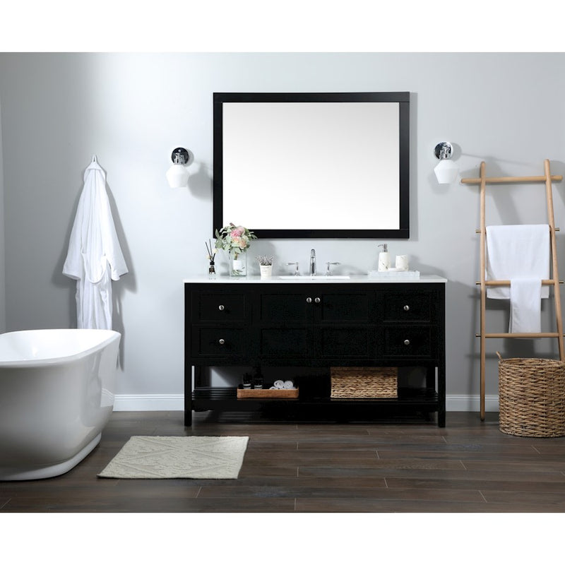 Elegant Kitchen/Bath Theo 60" Single Bathroom Vanity, Black