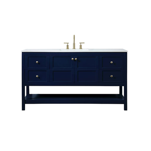 Elegant Kitchen/Bath Theo 60" Single Bathroom Vanity, Blue - VF16460BL