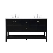 Elegant Kitchen/Bath Theo 60" Double Bathroom Vanity, Black - VF16460DBK
