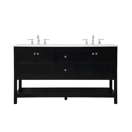 Elegant Kitchen/Bath Theo 60" Double Bathroom Vanity, Black - VF16460DBK