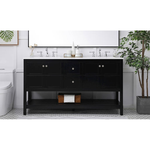 Elegant Kitchen/Bath Theo 60" Double Bathroom Vanity, Black