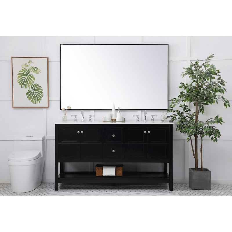 Elegant Kitchen/Bath Theo 60" Double Bathroom Vanity, Black