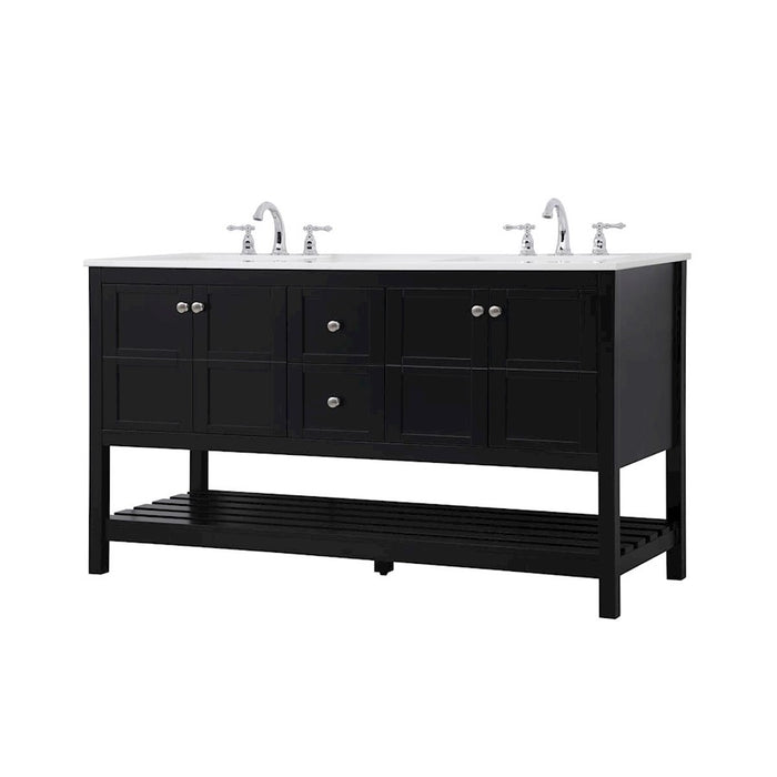 Elegant Kitchen/Bath Theo 60" Double Bathroom Vanity, Black