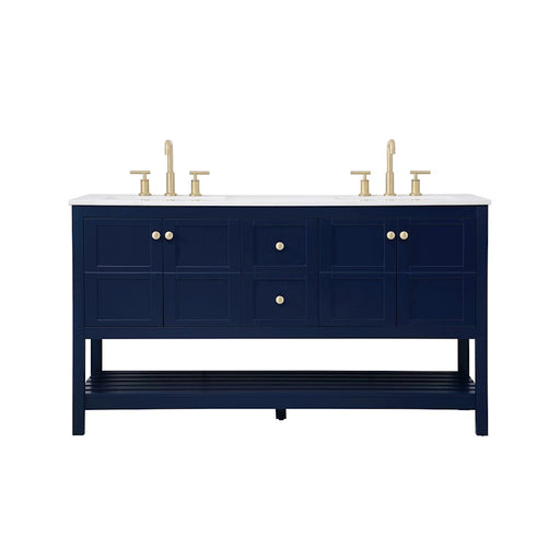 Elegant Kitchen/Bath Theo 60" Double Bathroom Vanity, Blue - VF16460DBL