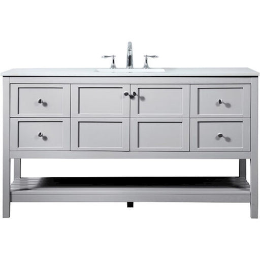 Elegant Kitchen/Bath Theo 60" Single Bathroom Vanity, Gray - VF16460DGR