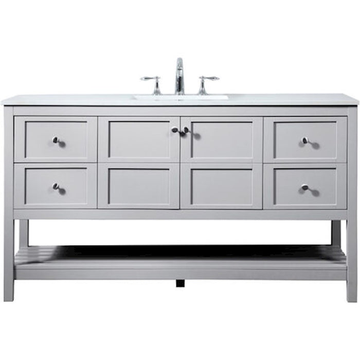 Elegant Kitchen/Bath Theo 60" Single Bathroom Vanity, Gray - VF16460DGR