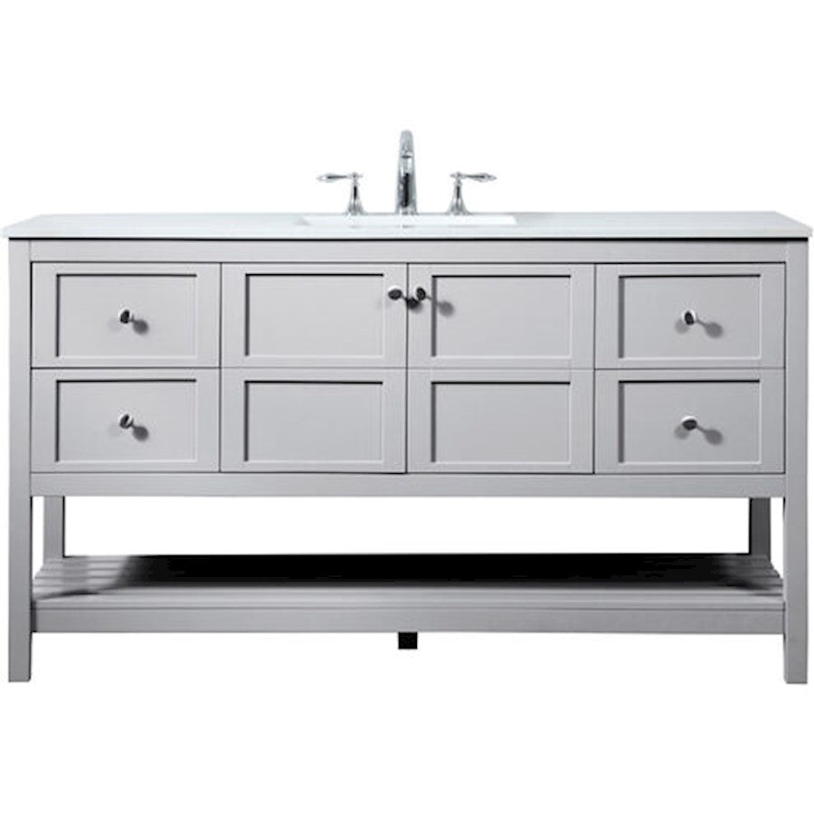 Elegant Kitchen/Bath Theo 60" Single Bathroom Vanity, Gray - VF16460DGR