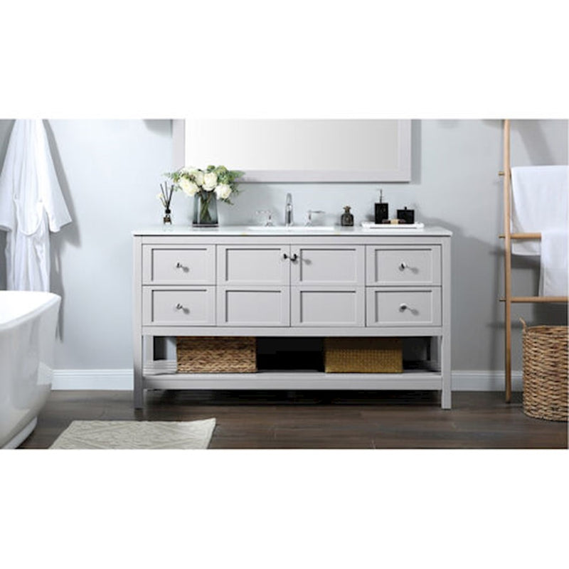 Elegant Kitchen/Bath Theo 60" Single Bathroom Vanity, Gray