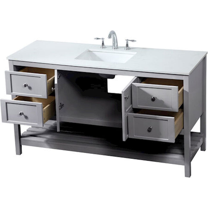 Elegant Kitchen/Bath Theo 60" Single Bathroom Vanity, Gray