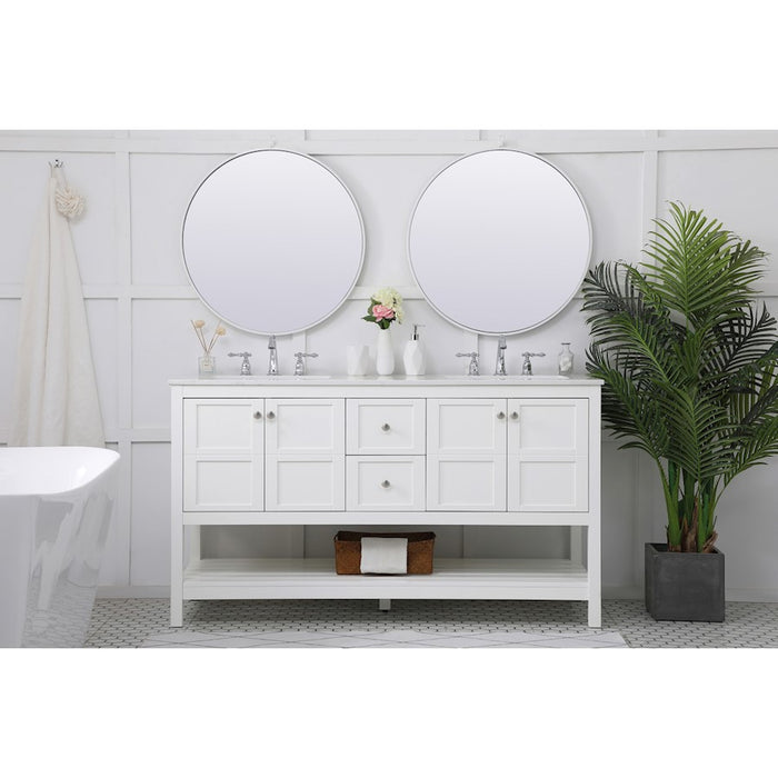 Elegant Kitchen/Bath Theo 60" Double Bathroom Vanity, White
