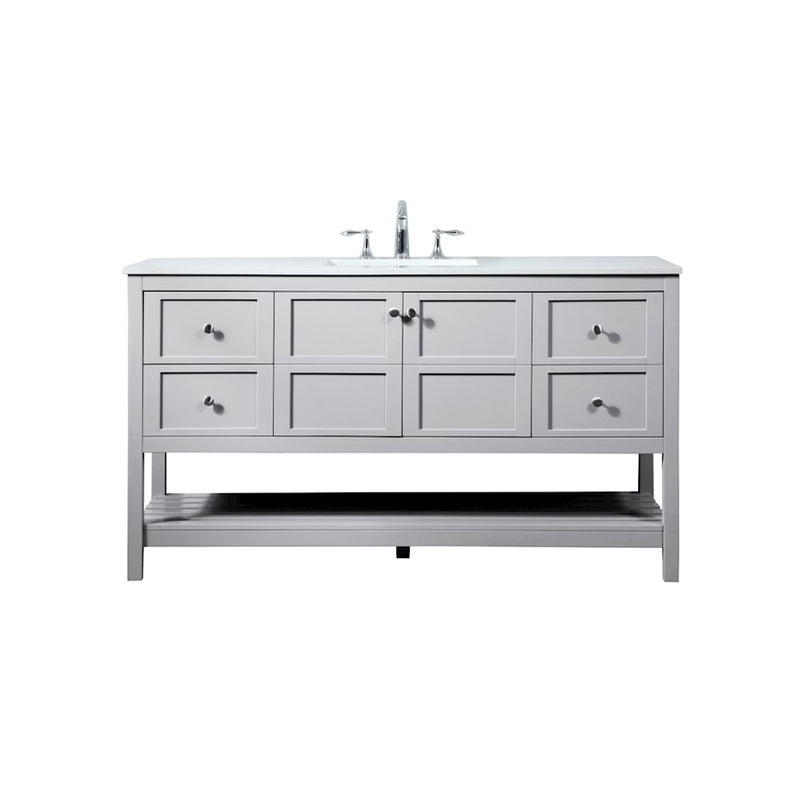 Elegant Kitchen/Bath Theo 60" Single Bathroom Vanity, Grey - VF16460GR
