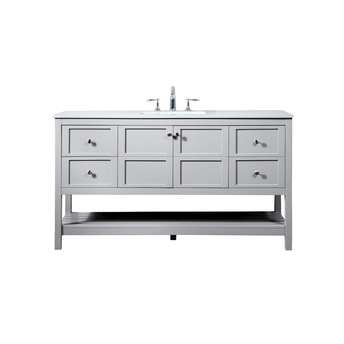 Elegant Kitchen/Bath Theo 60" Single Bathroom Vanity, Grey - VF16460GR