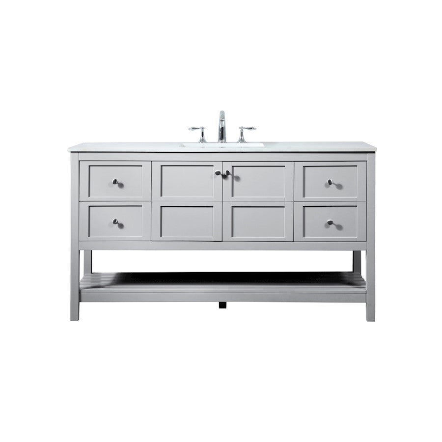 Elegant Kitchen/Bath Theo 60" Single Bathroom Vanity, Grey - VF16460GR